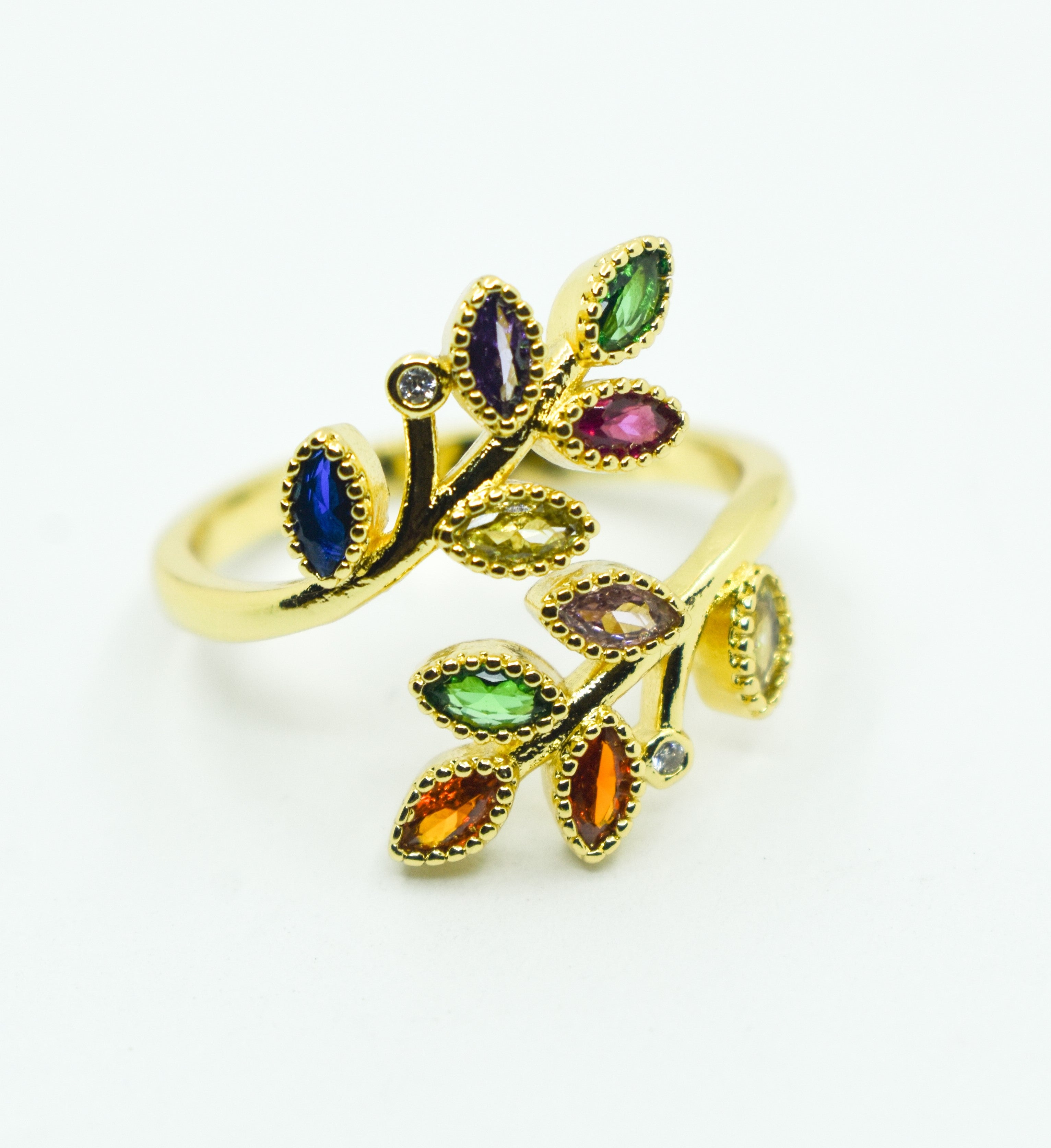 Anillo Golden Rama de Colores R5452